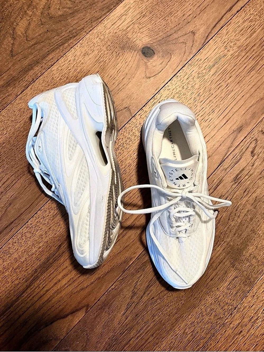 Adidas Stella McCartney White Sneakers Athletic Running Shoes - Size 7